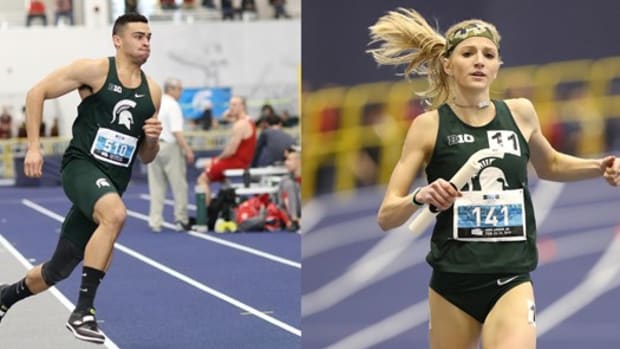 Michigan State track & field athletes Nick Guerrant and Annie Fuller  PHOTO:  MSU SID